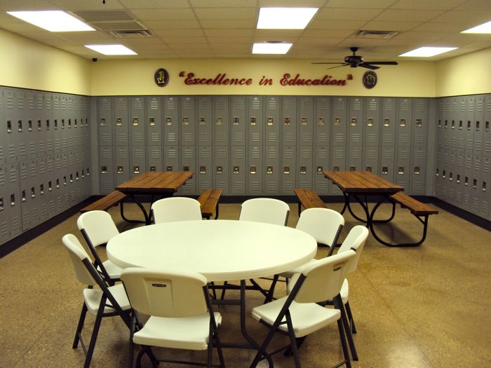 New student break area and lockers