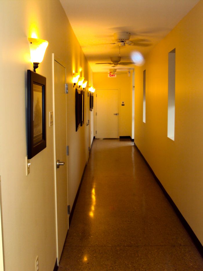 Hallway leading to Esthetics & Junior classrooms